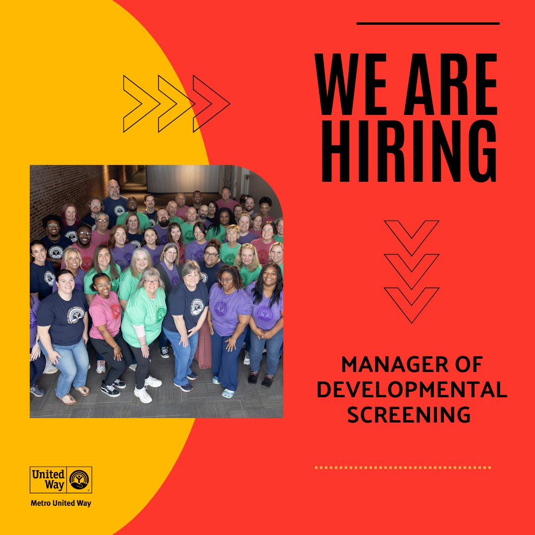 📣 NOW HIRING! 📣 We're looking for a Manager of Developmental Screening to help expand our Ages and Stages Developmental Screening Hub in Southern Indiana! 

Learn more and apply today &gt;&gt; loom.ly/m72DpLQ

#LIVEUNITED #hiring #nonprofit #jobs