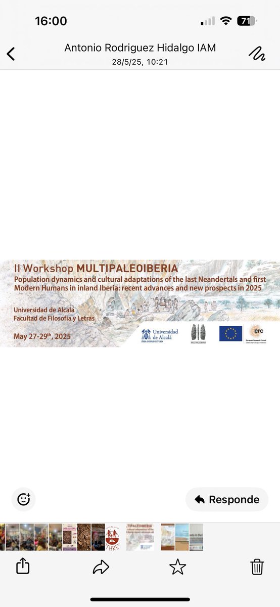 Instituto de Arqueología-Mérida (IAM-CSIC) (@iam_csic) on Twitter photo 📸 Esta semana, nuestro compañero <a href="/WhiteRabbit36/">Antonio Rodríguez-Hidalgo</a> ha participado en el II Workshop Internacional MULTIPALEOIBERIA celebrado en la <a href="/UAHes/">Universidad Alcalá</a>.
En su intervención presentó la comunicación “Fantasmas en la niebla: el Paleolítico superior de la Extremadura española”. 👇🏼👇🏼 📸 Esta semana, nuestro compañero <a href="/WhiteRabbit36/">Antonio Rodríguez-Hidalgo</a> ha participado en el II Workshop Internacional MULTIPALEOIBERIA celebrado en la <a href="/UAHes/">Universidad Alcalá</a>.
En su intervención presentó la comunicación “Fantasmas en la niebla: el Paleolítico superior de la Extremadura española”. 👇🏼👇🏼