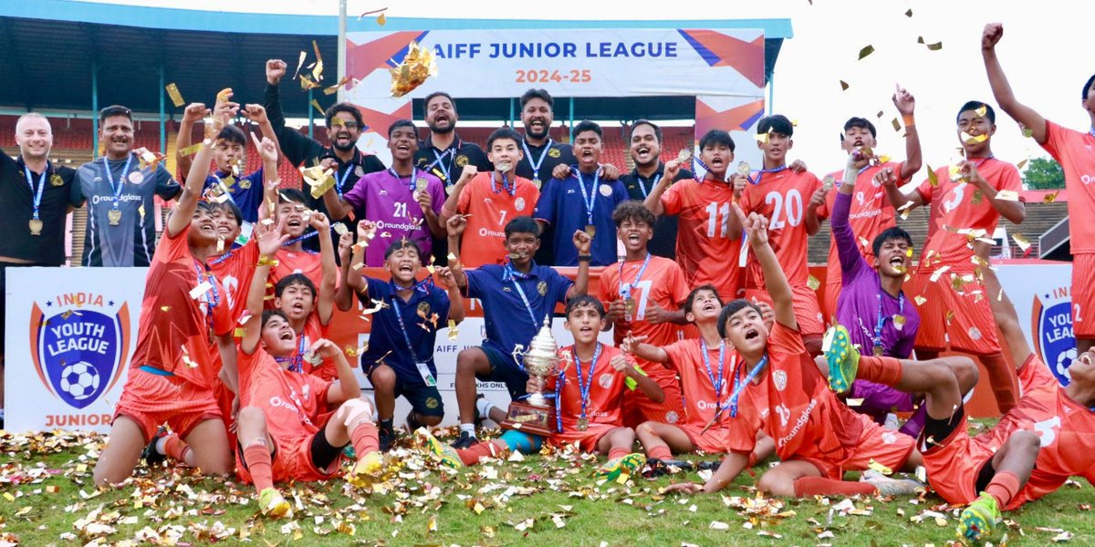 🏆 CHAMPIONS! 🏆
Punjab FC are the winners of the AIFF Junior League 2024-25! 🔥

Future stars in the making! 🌟
#PunjabFC #AIFFJuniorLeague #IndianFootball #Champions #FutureStars