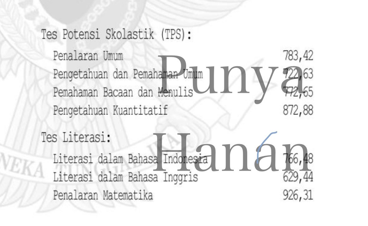 hannnadulsett's tweet image. Ini skorku ya tman, rata ratanya 781,97