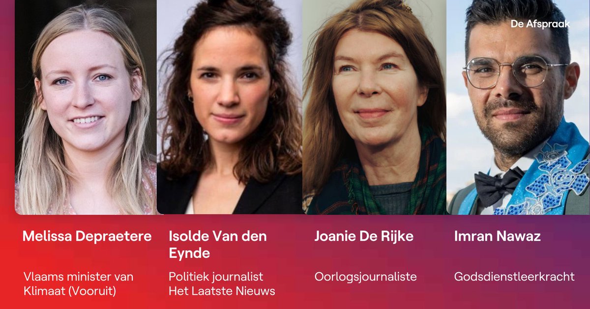 De Afspraak (@deafspraaktv) on Twitter photo Vanavond in #deafspraak: <a href="/MelissaDepr/">Melissa Depraetere</a> en <a href="/Isoldevde/">Isolde Van den Eynde</a> over de verlaging van de snelheid op autostrades naar 100 km/u, <a href="/joaniederijke/">Joanie de Rijke</a> overleefde een Russische droneaanval en Imran Nawaz over de nieuwe lessen godsdienst. Om 20u35 op VRT Canvas Vanavond in #deafspraak: <a href="/MelissaDepr/">Melissa Depraetere</a> en <a href="/Isoldevde/">Isolde Van den Eynde</a> over de verlaging van de snelheid op autostrades naar 100 km/u, <a href="/joaniederijke/">Joanie de Rijke</a> overleefde een Russische droneaanval en Imran Nawaz over de nieuwe lessen godsdienst. Om 20u35 op VRT Canvas