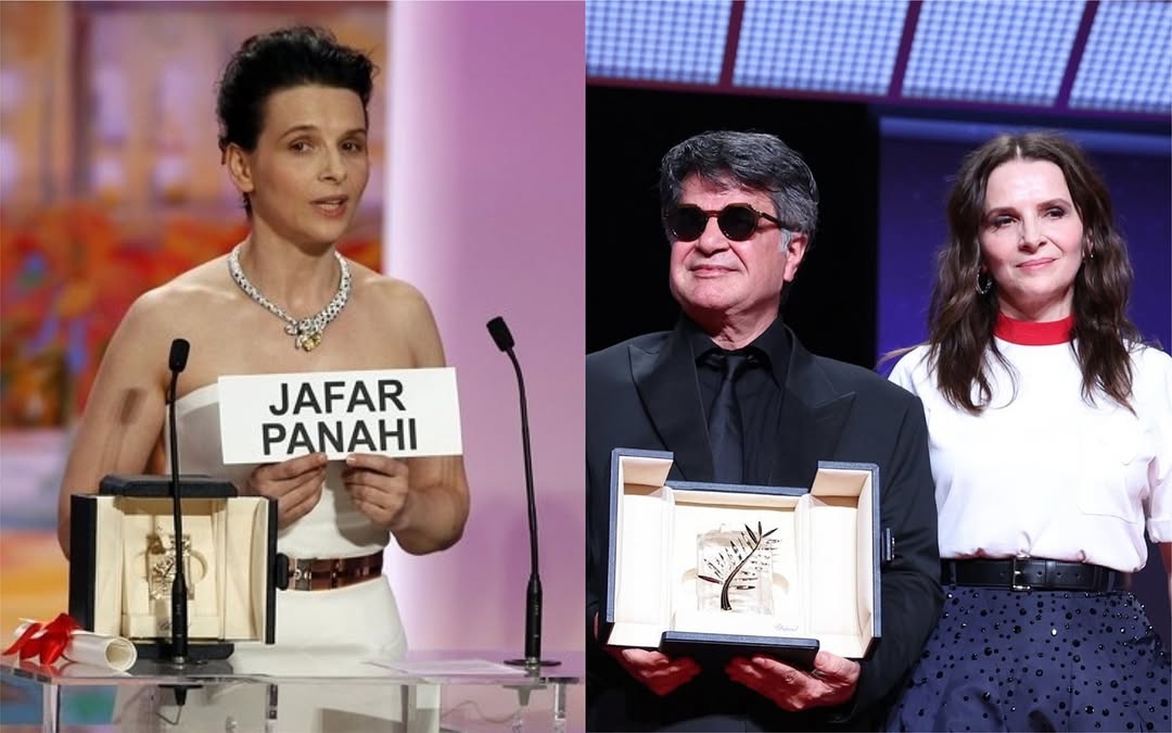 Juliette Binoche, 2010'da Abbas Kiarostami'nin "Aslı Gibidir" filmiyle Cannes'da En İyi Kadın Oyuncu Ödülü'nü aldığında, o zamanlar İran'da hapiste olan Jafar Panahi'nin serbest bırakılması için çağrıda bulundu. On beş yıl sonra, Panahi'ye Altın Palmiye Ödülü'nü takdim etti!