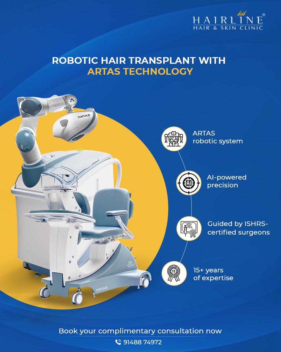 Our Robotic Hair Transplants, powered by ARTAS technology, combine AI-driven precision with the surgical expertise of ISHRS-certified doctors. Backed by 15+ years of clinical excellence &amp; over 8000 successful transplants, we offer unmatched accuracy &amp; natural-looking results.