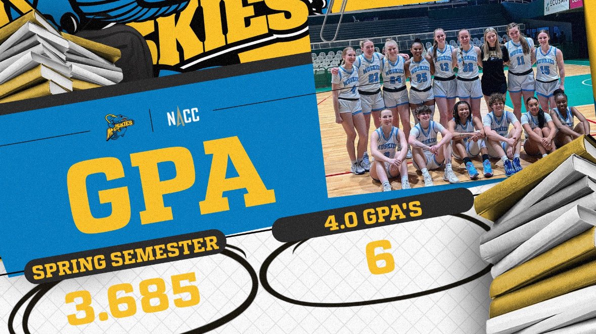Our team takes care of business in the classroom and on the court— ending the spring semester with a cumulative GPA of 3.685! Along with 6 student-athletes ending with a 4.0! Way to go, Muskies! 
🐠📚🏀
