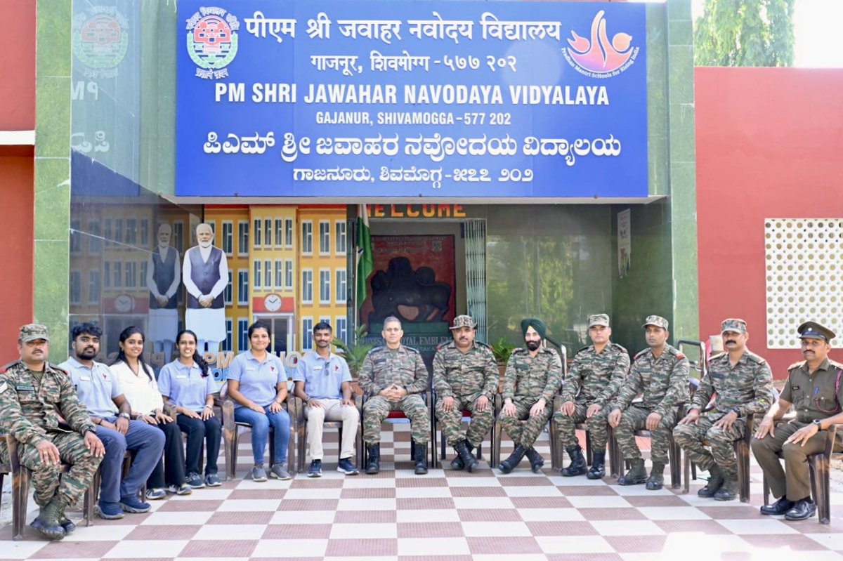 expacadetprogr1's tweet photo. 📍 Camp Name: ATC JNV Gajanuru, Shimoga
🗓️ 6–7 May 2025 | Directorate: Karnataka &amp; Goa
👥 210 Cadets | 5 Trainers

Heartfelt gratitude to Col. Manik for his support in making this camp successful.

#ncc #ncccamp #cadetprogram https://t.co/uIxitWFzYc