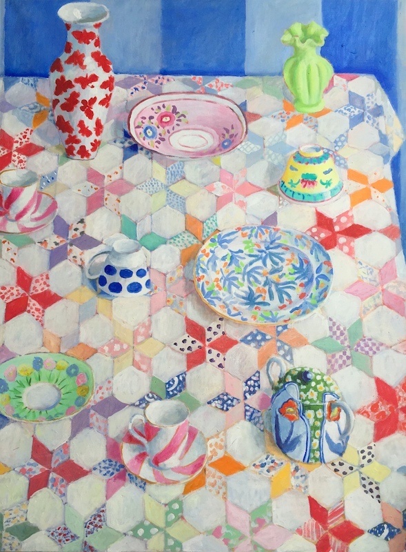 'Pastel Star Patchwork'
painted by Kaffe in acrylic • 48″ by 36″
.
View all of Kaffe's paintings - kaffefassett.com/gallery/painti…
.⁠