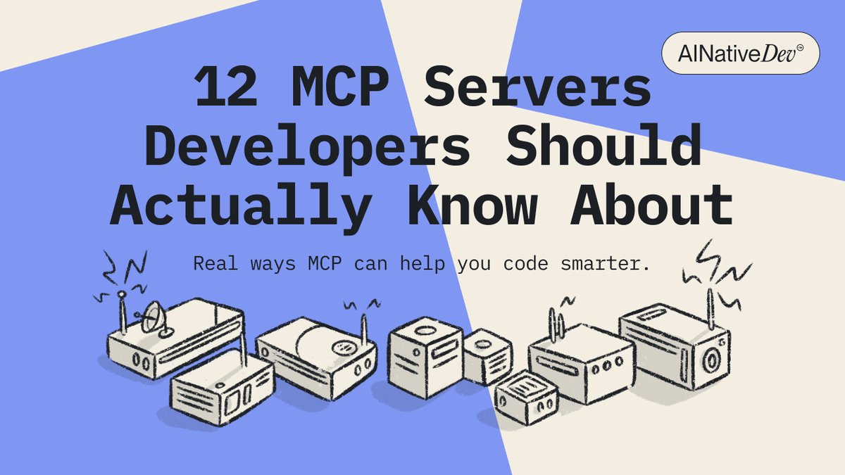ainativedev's tweet photo. 12 MCP Servers That Will Make You A More Productive Developer ⬇️ 

MCP servers are like APIs for your agent’s brain. You define the tools. The agent learns to use them. And suddenly, your LLM can run a Docker container or file a GitHub issue.

@sjmaple breaks down 12 MCP servers you should start tinkering with. Links in the comments.

#MCP #GitHub #Docker #AINativeDev