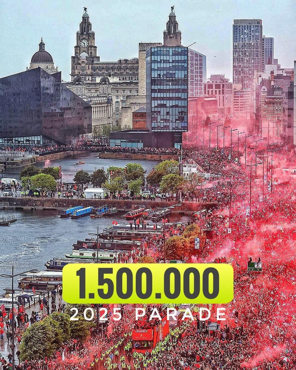 Liverpool ha registrado un nuevo record jamas registrado, con la asombrosa cifra de de 1,5 millones de personas celebrando en las calles el titulo de la Premier League, siendo el desfile más grande que Inglaterra haya visto jamás en toda la historia de Inglaterra. 🏆🏴󠁧󠁢󠁥󠁮󠁧󠁿
