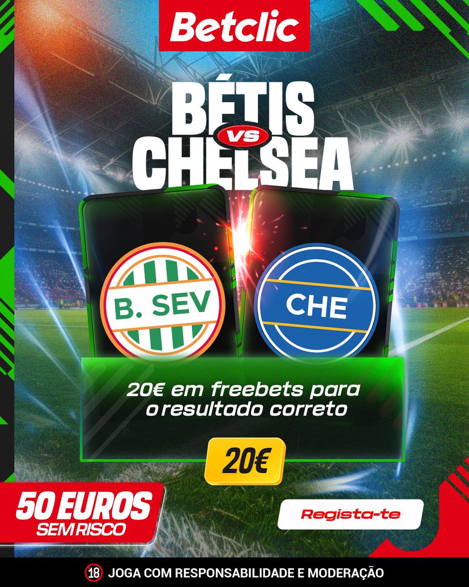 🚨GIVEAWAY
Hoje temos final da conference league e vamos dar 20€ em freebets a quem acertar o resultado exato do jogo!

Para participar:
-Dar like e rt 
-Comentar resultado + username
-Seguir a <a href="/BetclicPortugal/">Betclic Portugal 🔞</a> 

Podem participar até às 20h, hoje! 
Boa sorte 👀