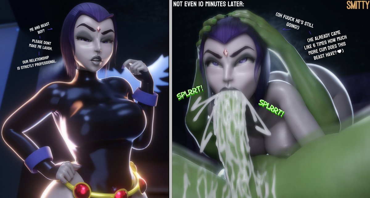 Smittt34's tweet photo. Raven is strictly and purely professional with Beast Boy. https://t.co/ozOAnipGwY