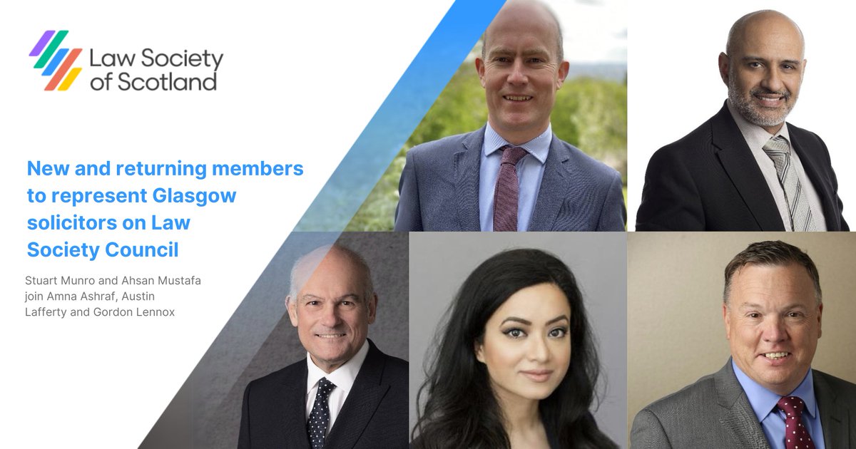 📣 Your new Council members for #Glasgow ⬇️

🤝 Stuart Munro and Ahsan Mustafa join returning Council members Amna Ashraf, Austin Lafferty and Gordon Lennox as the five representatives for our Glasgow and Strathkelvin constituency 👏.

Our President Susan Murray congratulated