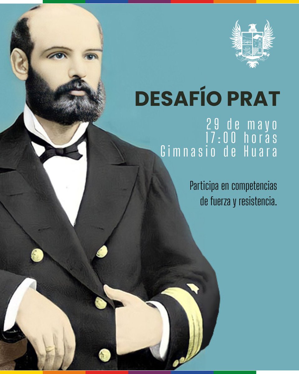 ¡Acepta el Desafío Prat! 
29 de mayo | Desde las 17:00 horas

Únete a esta jornada llena de energía, deporte y espíritu patriótico 🏃‍♀️💪🏼.

Celebremos juntos el legado de Arturo Prat y sus valientes marinos ⚓🇨🇱, con competencias deportivas y mucho más.

#Iquique #Tamarugal