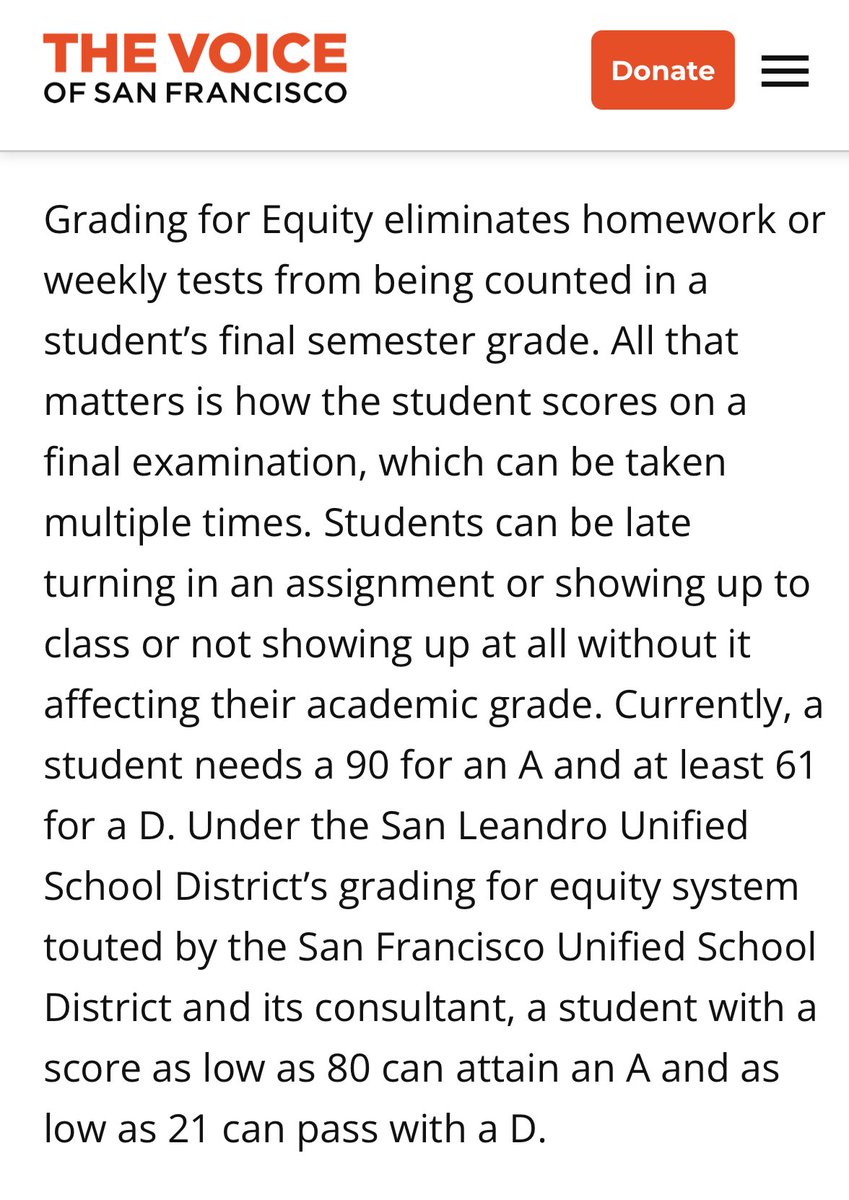 Tired of ranking last in literacy, schools in Gavin Newsom’s California are refocusing on reading, writing, and arithmetic.

Kidding, they invented something called “grading for equity” and it eliminates homework, deadlines, weekly tests, attendance &amp; makes a 21% a passing grade.