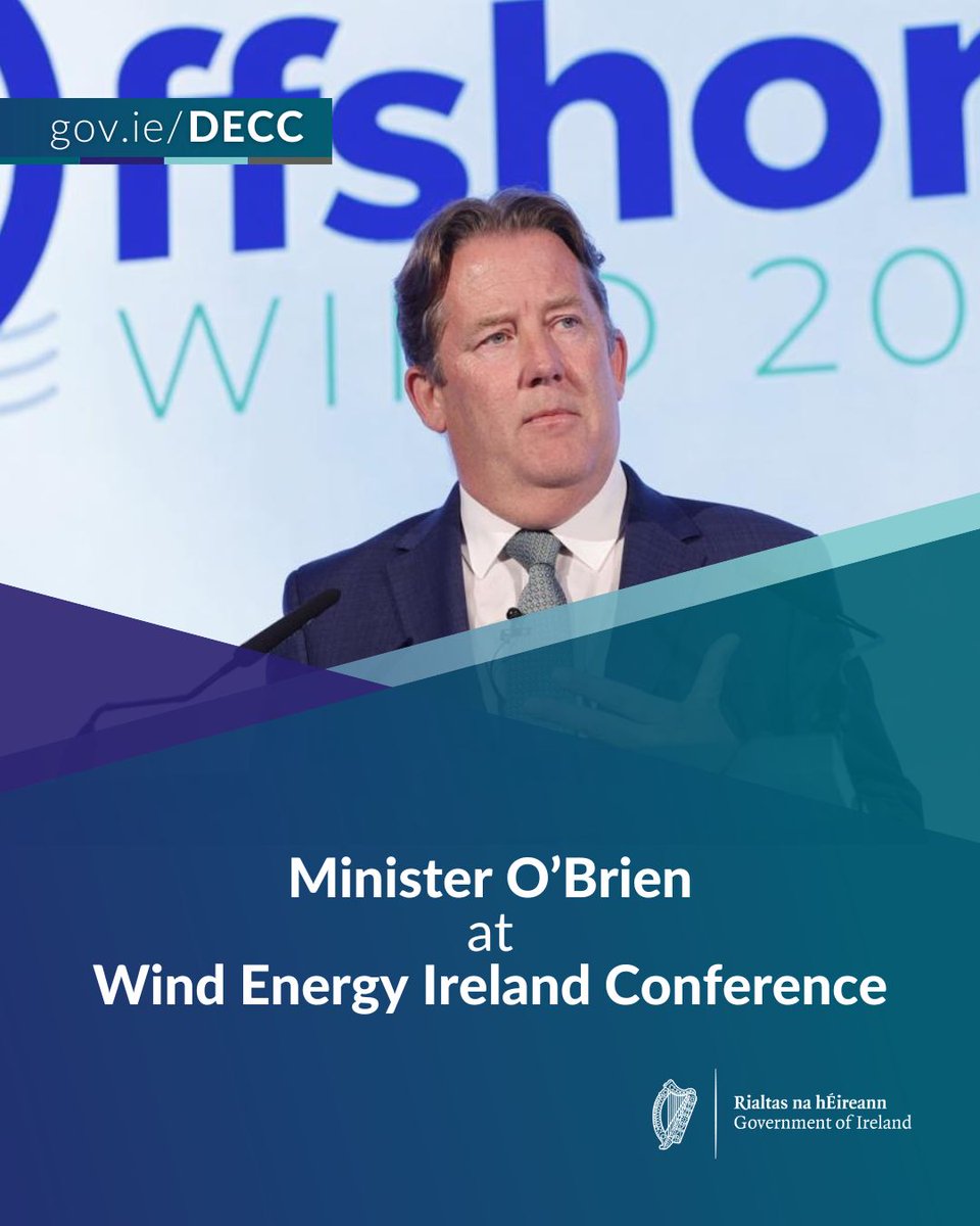 Dept. Environment, Climate and Communications (@dept_ecc) on Twitter photo Minister <a href="/DarraghOBrienTD/">Darragh O'Brien</a> spoke at the <a href="/WindEnergyIRL/">Wind Energy Ireland</a> Offshore Conference yesterday about the department’s strong ambitions for Ireland’s offshore renewable future, and taking actions to unlock the transformative potential of Ireland’s offshore sector Minister <a href="/DarraghOBrienTD/">Darragh O'Brien</a> spoke at the <a href="/WindEnergyIRL/">Wind Energy Ireland</a> Offshore Conference yesterday about the department’s strong ambitions for Ireland’s offshore renewable future, and taking actions to unlock the transformative potential of Ireland’s offshore sector