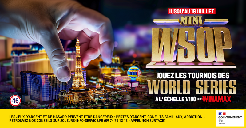 Winamax's tweet photo. ♦♠♥♣ Pas besoin d'aller à Las Vegas pour remporter un bracelet : les #MiniWSOP sont de retour sur Winamax. Jouez les mêmes tournois qu'aux WSOP à l'échelle 1/100 jusqu'au 16 juillet.