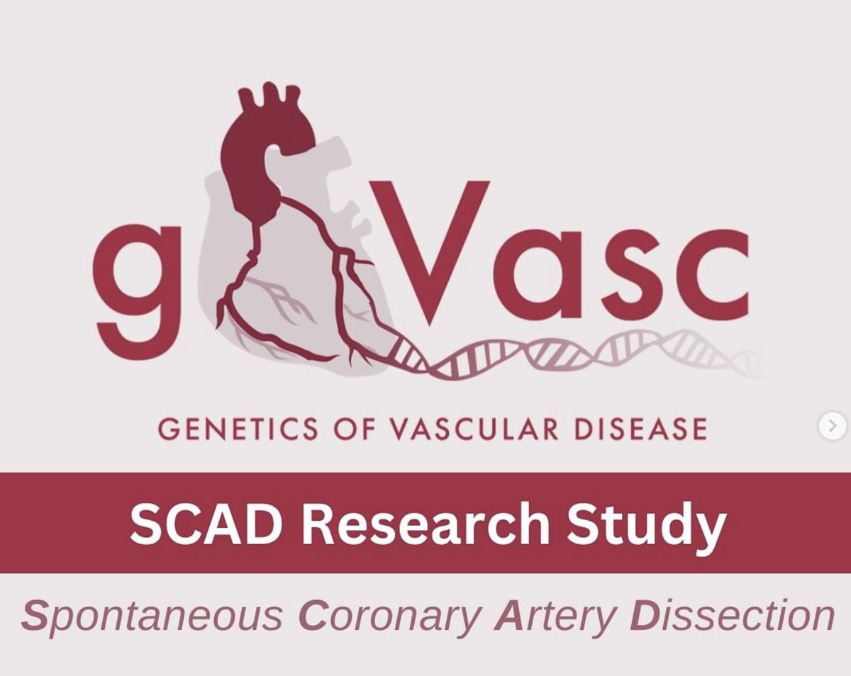Mass General Vascular (@mghvascular) on Twitter photo The <a href="/gvascstudy/">gVasc Study</a> is live—thanks in part to the efforts of resident <a href="/BellomoTiffany/">Tiffany Bellomo</a>! This important initiative aims to uncover the genetic foundations of SCAD by sequencing as many patients as possible. SCAD survivors can self-enroll today at gvascstudy.org. The <a href="/gvascstudy/">gVasc Study</a> is live—thanks in part to the efforts of resident <a href="/BellomoTiffany/">Tiffany Bellomo</a>! This important initiative aims to uncover the genetic foundations of SCAD by sequencing as many patients as possible. SCAD survivors can self-enroll today at gvascstudy.org.