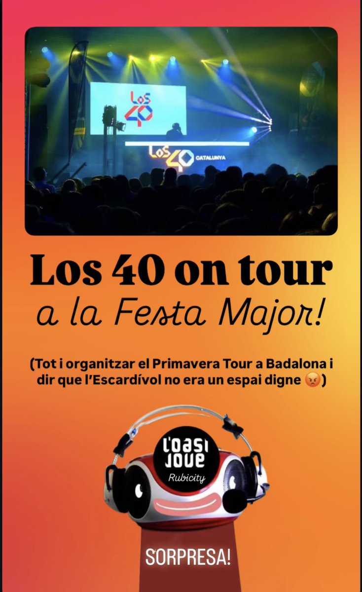 Los 40 tornaran a facturar a la Festa Major de #Rubicity!