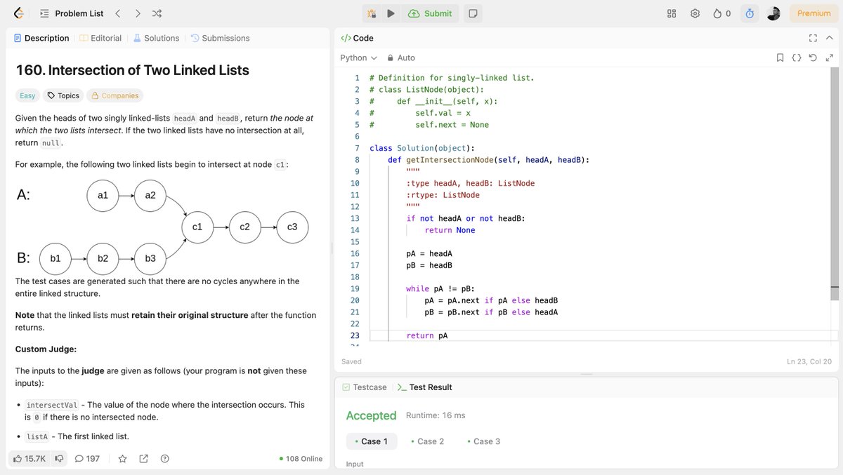KhanKamranAlwi's tweet photo. 🧵 DAY 17/40 – #DSA40
🧠 Topic: Linked List – Two Pointers + Hashing
Today’s missions:
🔹 Leetcode #19 – Remove Nth Node From End
🔹 Leetcode #160 – Intersection of Two Linked Lists
Let’s walk through the core logic👇
#Leetcode #LinkedList #DSAChallenge #40DaysOfCode https://t.co/PEpsBqbBbj