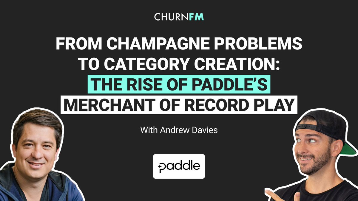 This week on the show we have <a href="/andjdavies/">andjdavies</a>, CMO of <a href="/PaddleHQ/">Paddle</a>.

In this episode, Andrew shared how Paddle turned painful operational problems into strategic growth levers and why they needed MoR. Click to listen: churn.fm/episode/from-c…