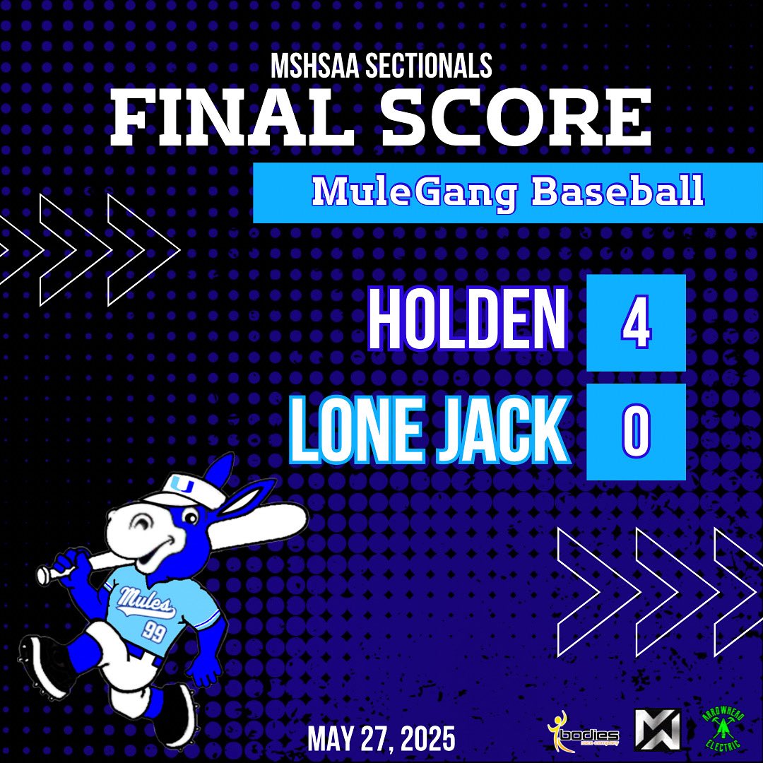 The #MuleGang’s season came to an end last night, with a 0-4 loss to Holden. The 2025 Mules have a lot to be proud of, despite not attaining the ultimate goal. Plenty of news to come!