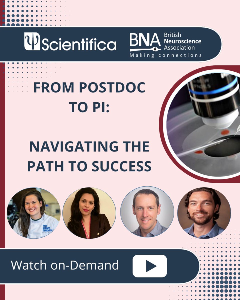 BritishNeuro's tweet image. Learn how to prepare during your postdoc, apply for faculty roles, secure your first grant, and set up your own lab
Now available on YouTube:
youtube.com/watch?v=UMPa-m…
#Electrophysiology #EarlyCareerResearcher #Neuroscience #Research #postdoc #PrincipalInvestigator #Scientifica