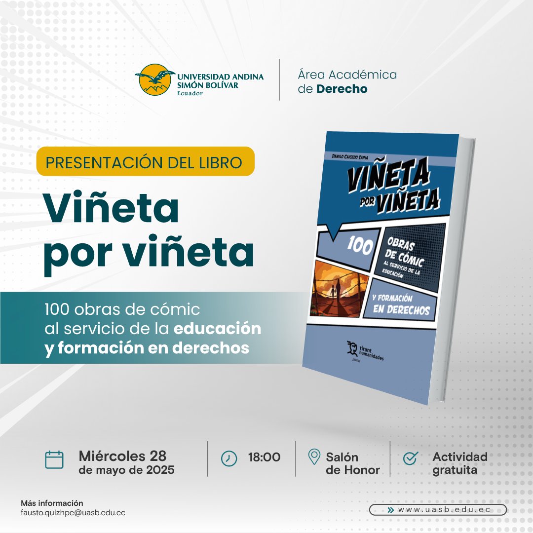 🦸‍♀️📚 HOY | 𝗖𝗼́𝗺𝗶𝗰𝘀 𝘆 𝗱𝗲𝗿𝗲𝗰𝗵𝗼𝘀 𝗵𝘂𝗺𝗮𝗻𝗼𝘀: 𝘂𝗻𝗮 𝗮𝗹𝗶𝗮𝗻𝘇𝗮 𝗽𝗼𝗱𝗲𝗿𝗼𝘀𝗮

Te invitamos a la presentación del libro "Viñeta por viñeta", una propuesta innovadora que une arte, educación y valores, de Sozapato (Diana Sofía Zapata Ochoa), autora,