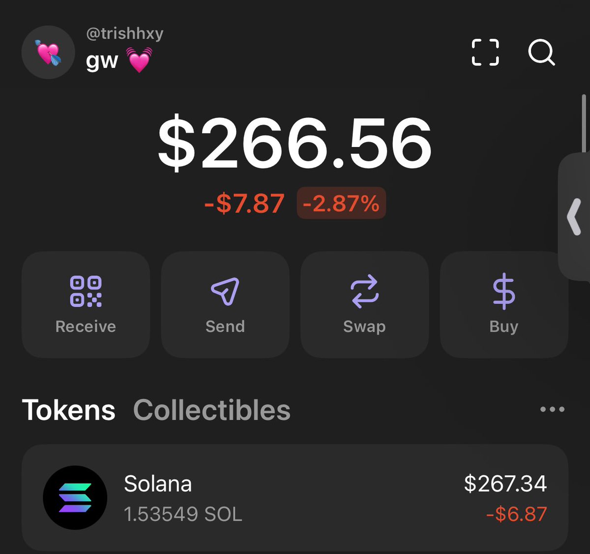 trishhxy's tweet photo. giving away this 1.5 sol to ppl that follow 

@k1ttyexe !!

drop your sol addys, good luck 💓 https://t.co/yZAdin5i2P