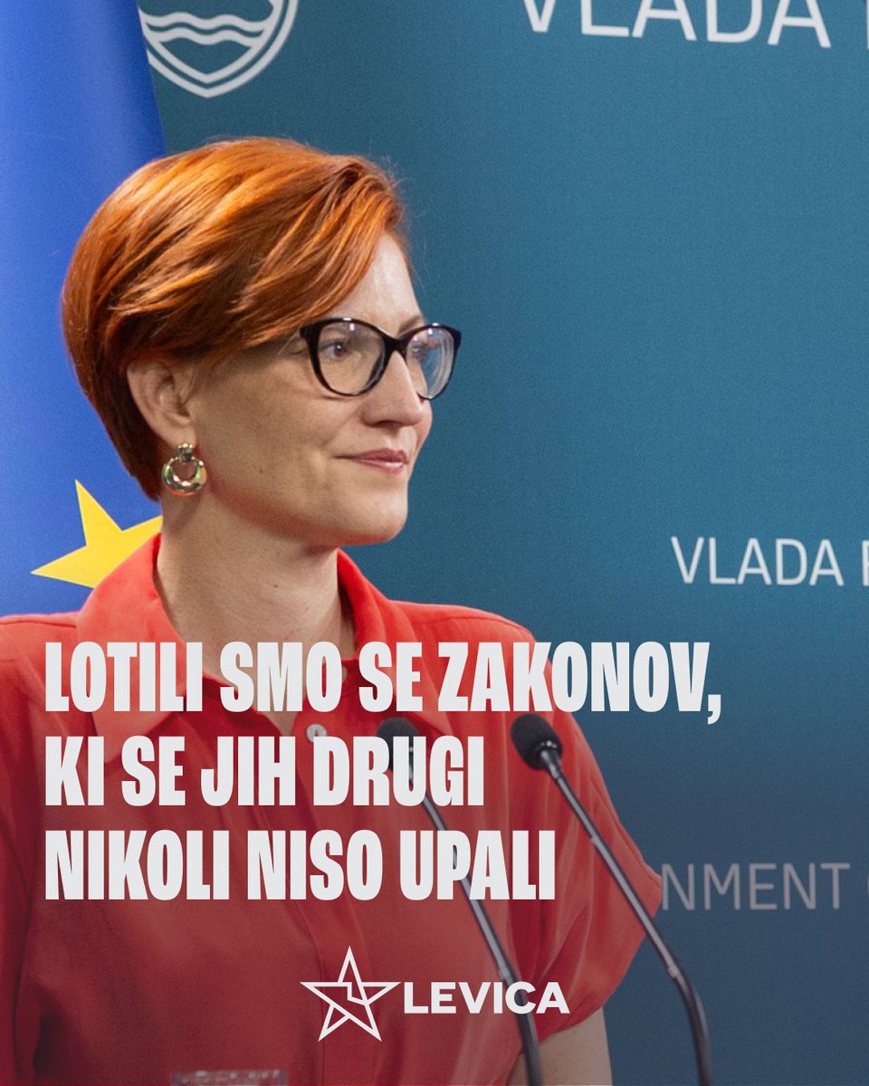Levica (@strankalevica) on Twitter photo Lotili smo se zakonov, ki se jih drugi nikoli niso upali.
Ker nimajo takojšnjih učinkov, so še vsakič doslej obležali v predalu. Mi pa smo jih vzeli v roke.
Kajti so nujni koraki za družbo solidarnosti, vključevanja in predvsem dostojnega življenja za vse.
<a href="/AstaVrecko/">Asta Vrečko</a> Lotili smo se zakonov, ki se jih drugi nikoli niso upali.
Ker nimajo takojšnjih učinkov, so še vsakič doslej obležali v predalu. Mi pa smo jih vzeli v roke.
Kajti so nujni koraki za družbo solidarnosti, vključevanja in predvsem dostojnega življenja za vse.
<a href="/AstaVrecko/">Asta Vrečko</a>