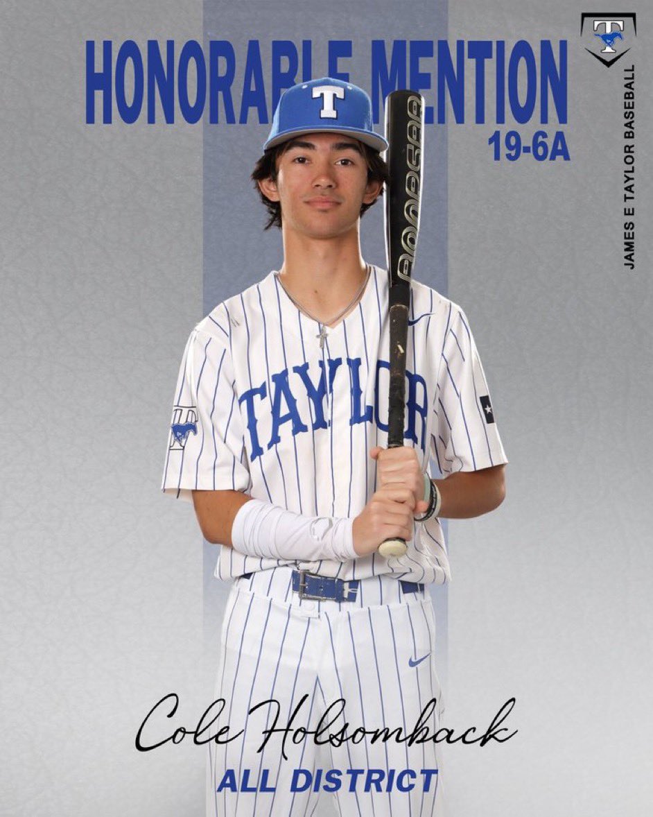 Cole Holsomback (@coleholsomback6) on Twitter photo Just wrapped up a great season with <a href="/baseball_THS/">Taylor HS Baseball</a>. Finished strong in the playoffs, hitting .360 (9-for-25). Already looking forward to running it back next year with the guys. Just wrapped up a great season with <a href="/baseball_THS/">Taylor HS Baseball</a>. Finished strong in the playoffs, hitting .360 (9-for-25). Already looking forward to running it back next year with the guys.