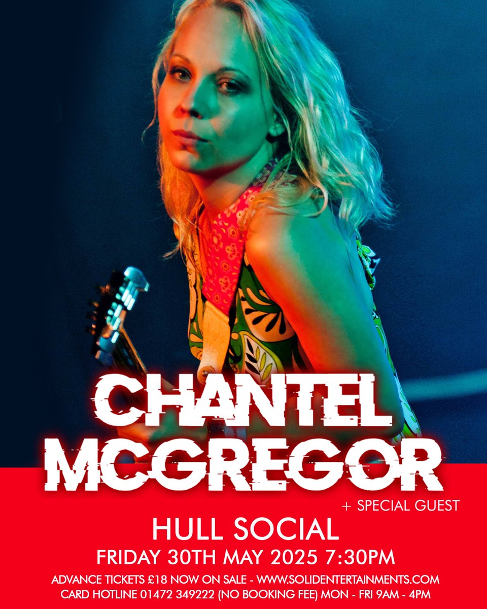 Social (@socialhumberst) on Twitter photo TONIGHT // Blending blues, prog, and rock with fierce talent, <a href="/chantelmcgregor/">Chantel McGregor 🩵</a> joins us as part of her UK tour, showcasing her extraordinary talent and debuting new material from her recently released third studio album.
🎟 book tickets: bit.ly/ChantelMcGrego… TONIGHT // Blending blues, prog, and rock with fierce talent, <a href="/chantelmcgregor/">Chantel McGregor 🩵</a> joins us as part of her UK tour, showcasing her extraordinary talent and debuting new material from her recently released third studio album.
🎟 book tickets: bit.ly/ChantelMcGrego…