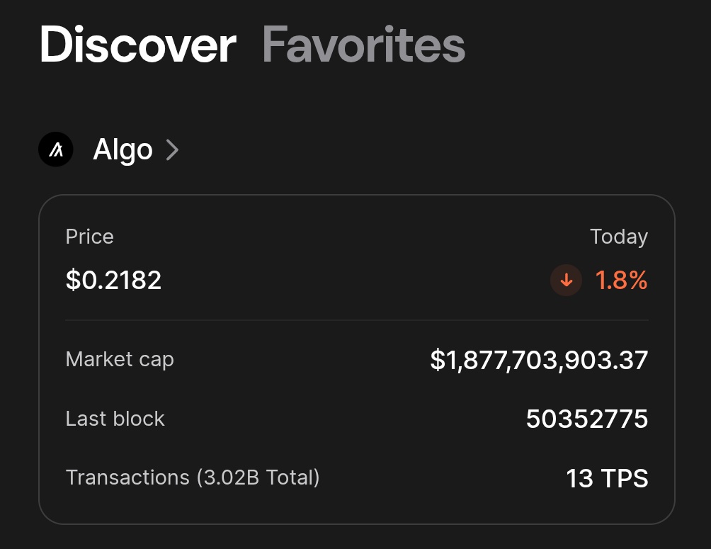 PeraAlgoWallet's tweet image. Another sneak peak of Discover v3 👀
One less click for everything 🙌