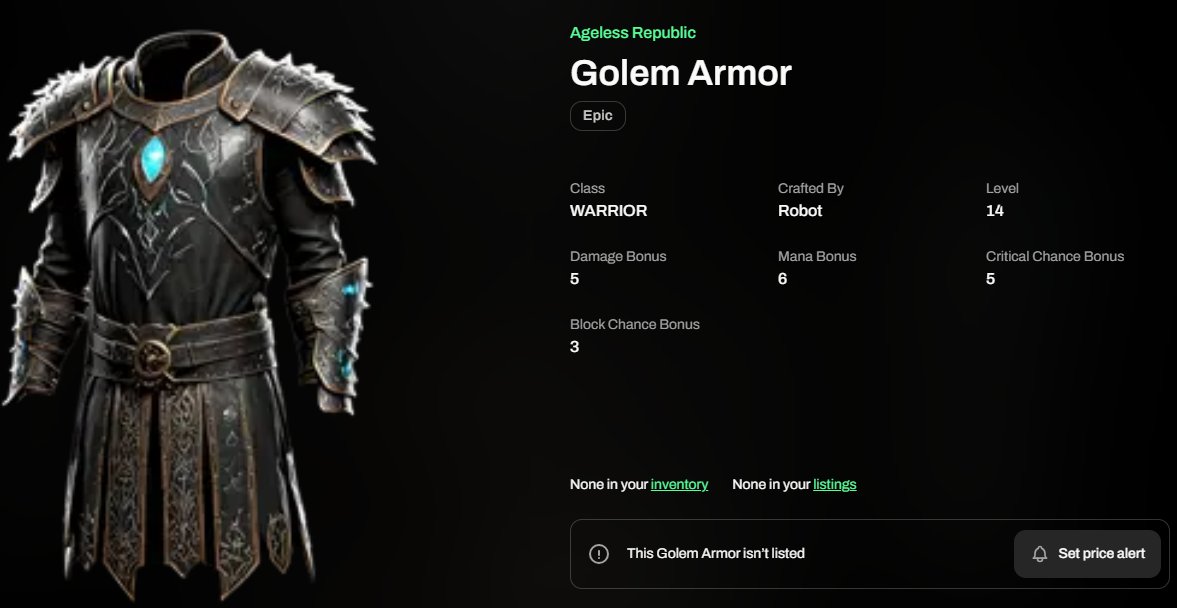 AgelessRepublic's tweet image. 🎮 Play Ageless Republic. 💰 Own your progress.
In our world, your loot belongs to YOU.
Use it. Trade it. Flex it.
This isn’t just a game — it’s a revolution.
#BlockchainGaming #BSV #Web3MMORPG #DigitalOwnership