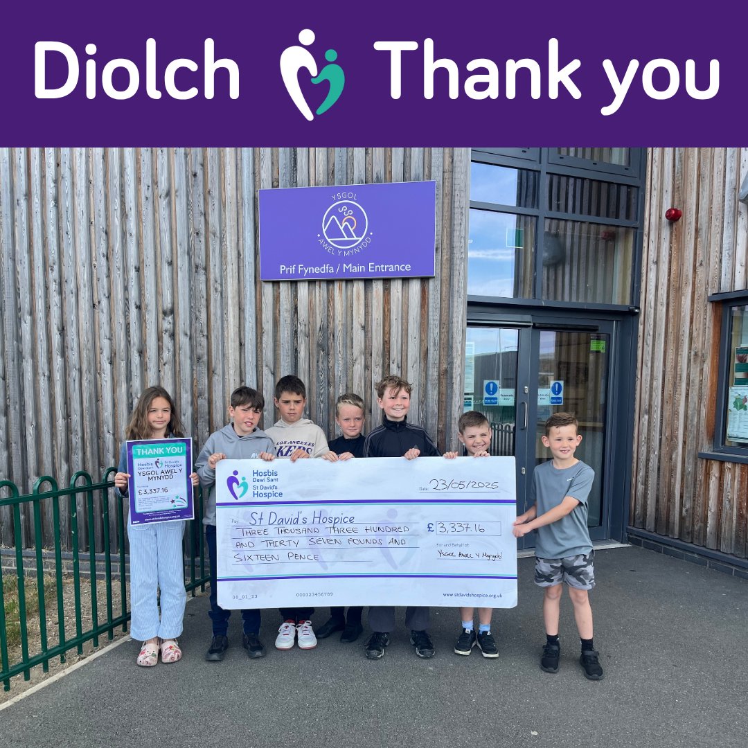 💜We want to send a massive thank you to Ysgol Awel y Mynydd who organised a Sponsored Walk around the local area over Easter to help raise funds St David’s Hospice.

Thanks to their dedication and generosity, they helped to raise an incredible £3,337.16!!!

Diolch yn fawr 💚