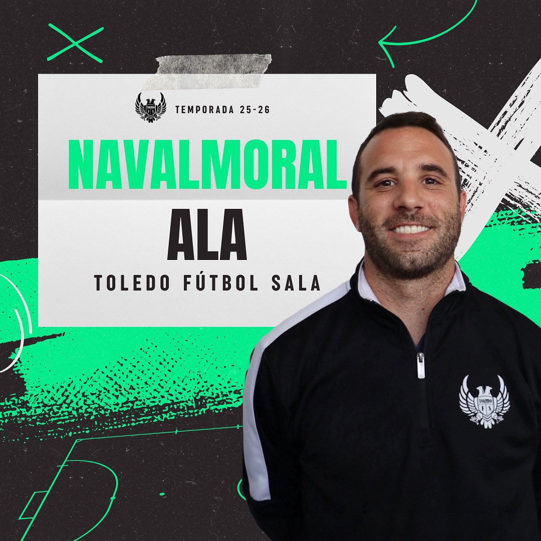 FS_Toledo's tweet photo. NUEVO| David Navalmoral 

 ¡David Navalmoral es verde!
Un viejo conocido de la afición toledana se incorpora a las filas del Toledo Fútbol Sala para esta nueva temporada.

 ¡Prepárate para disfrutar de su magia en la pista!

#BienvenidoDeNuevo #ToledoFS #QueremosVolver https://t.co/ud1yjvMpET