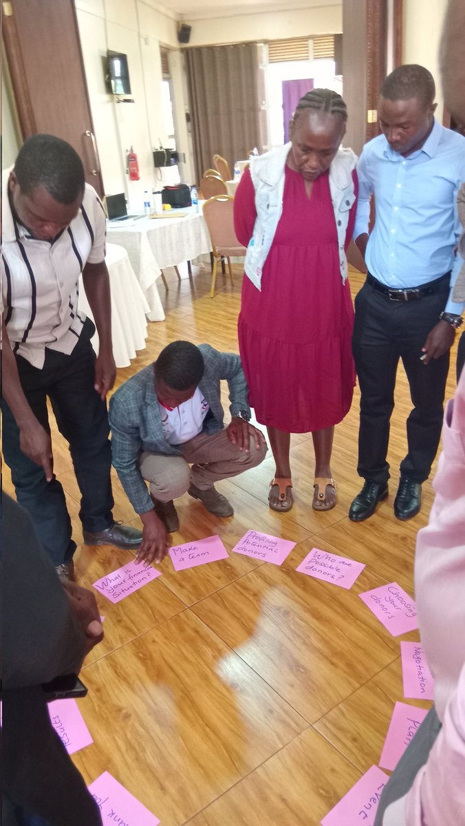 kickuorg's tweet photo. #Day2 of the #LocalFundraisingTraining in Jinja was insightful & productive! We explored 10 steps of fundraising, donor profiling, and techniques for engaging individuals & companies. A hands-on session on profiling local to national donors sharpened our strategy! #Giving4Devt https://t.co/gLaPugoab8