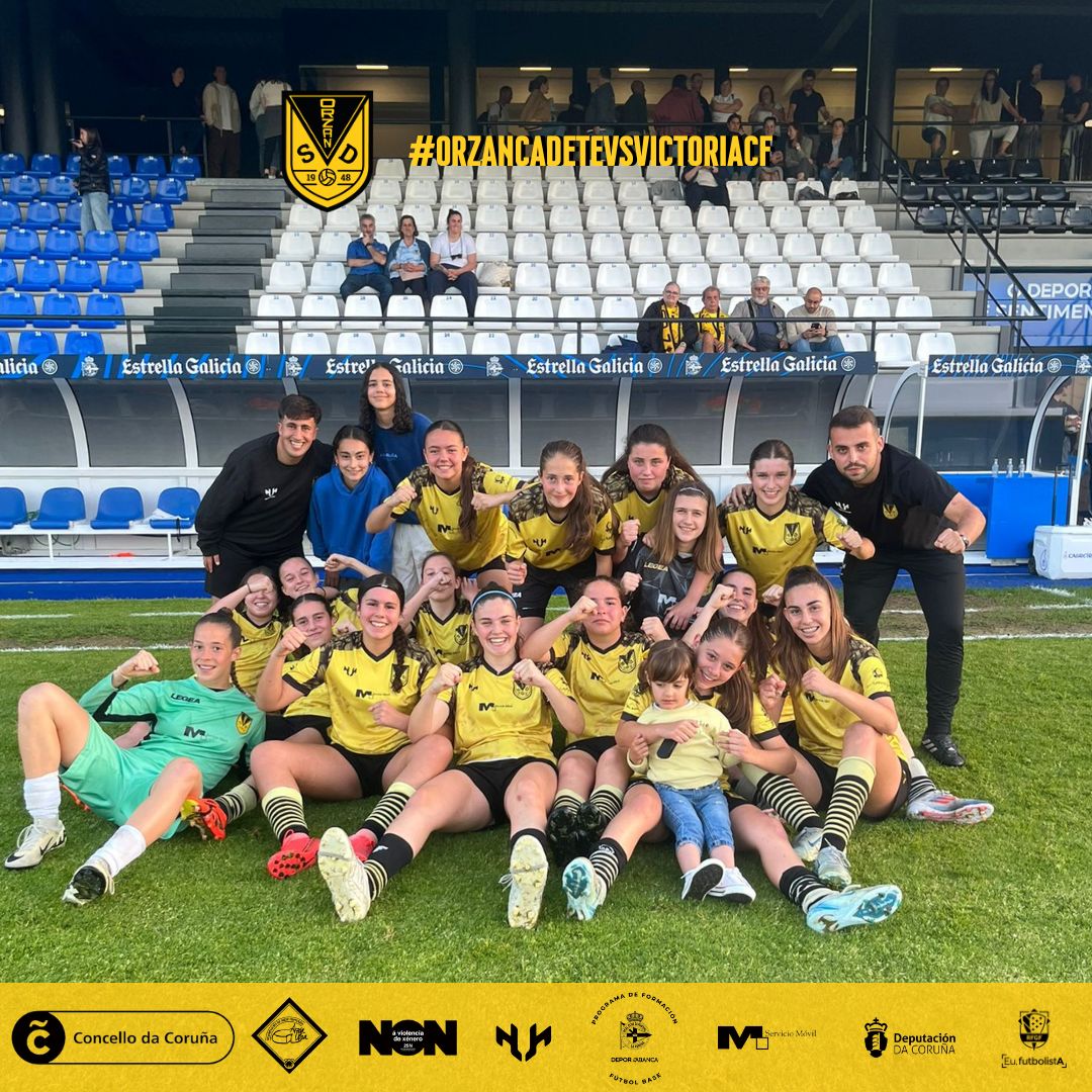 Orzán Cadete 7 - 1 Victoria CF

⚽ Marta x2
⚽ Couto x2
⚽ Cotelo
⚽ Clau
⚽ Nai

Partido dominado de principio a fin, con intensidade e bo xogo desde o inicio, sen dar opcións ao rival.

💛🖤 A por todas na final do sábado! 💪🏼