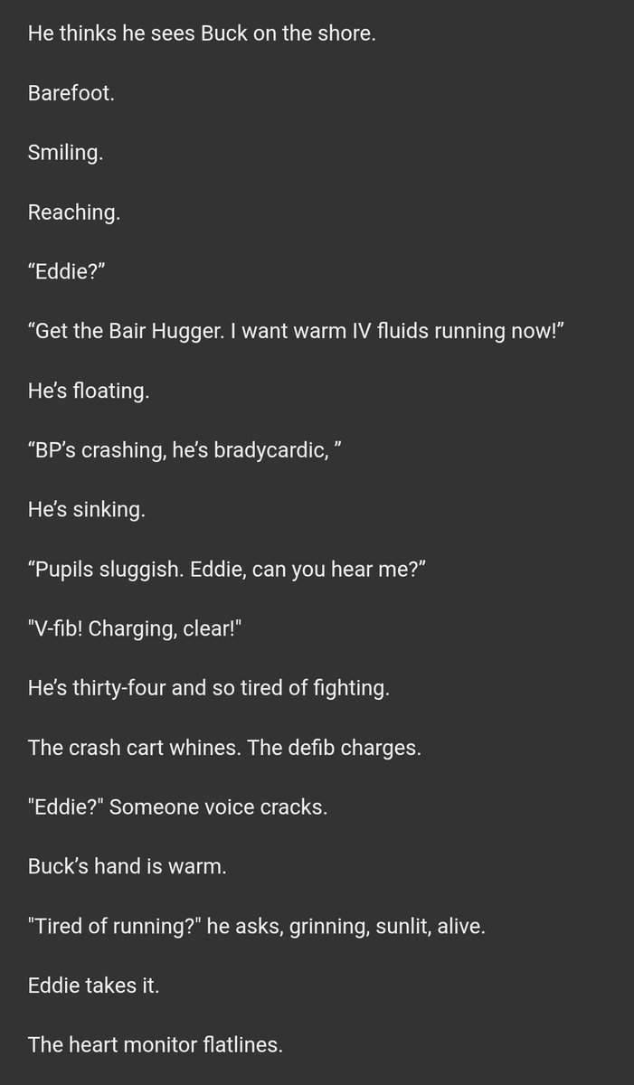 SoulTied
teen | wordcount: 28.8k | complete 

✰ a shot is fired, this time buck doesn't freeze 
✰ love confession 
✰ Heavy angst 

🔗:archiveofourown.org/works/64703332…