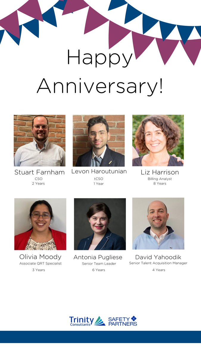 Celebrating wonderful members of #TeamSP for their May #workiversary. Thanks for your contributions and for being a key part of Safety Partners!

#EmployeeAnniversary #CareerDevelopment #EHS #Biotech #SafetyPartners