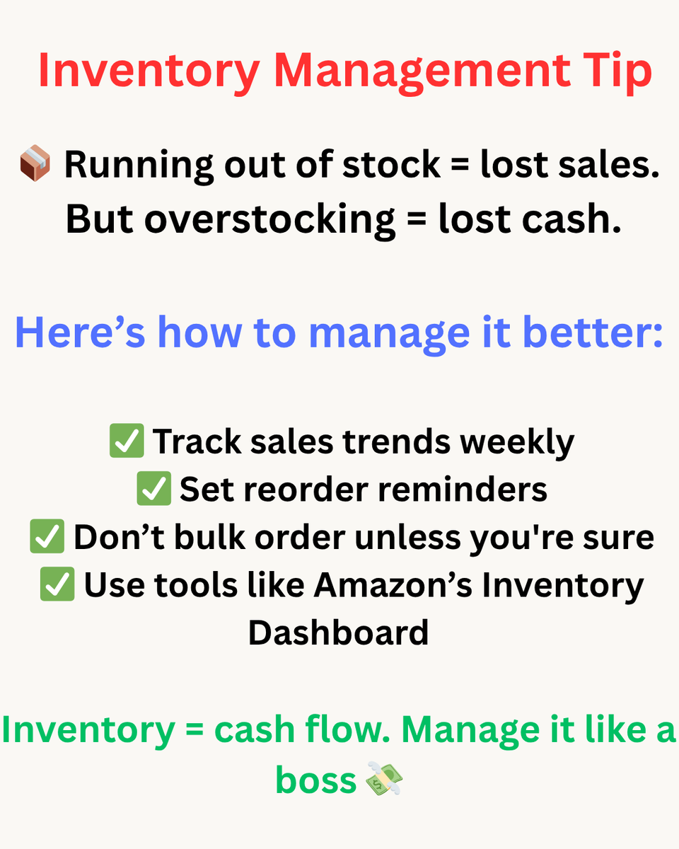 EcomWithRush's tweet photo. Stock smart.
Too little = lost sales.
Too much = lost money.
Balance is the real eCom skill πΌπ¦
#InventoryTips #EcommerceTips https://t.co/62USuai9Wy
