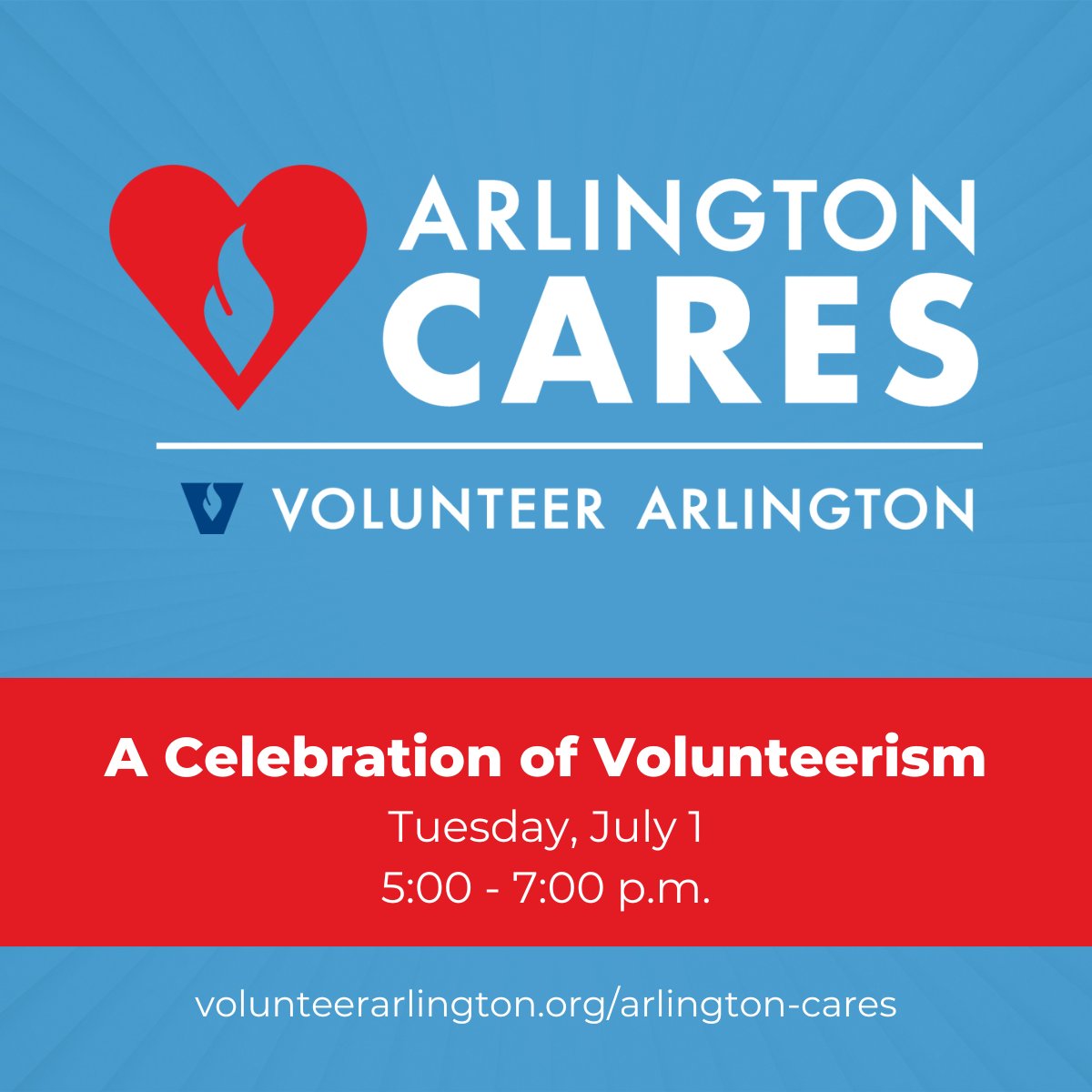 Help us honor and recognize volunteers who are making an impact by attending our annual #ArlingtonCares event on Tuesday, July 1, at 5:00 p.m. at the NRECA. volunteerarlington.org/events/arlingt…