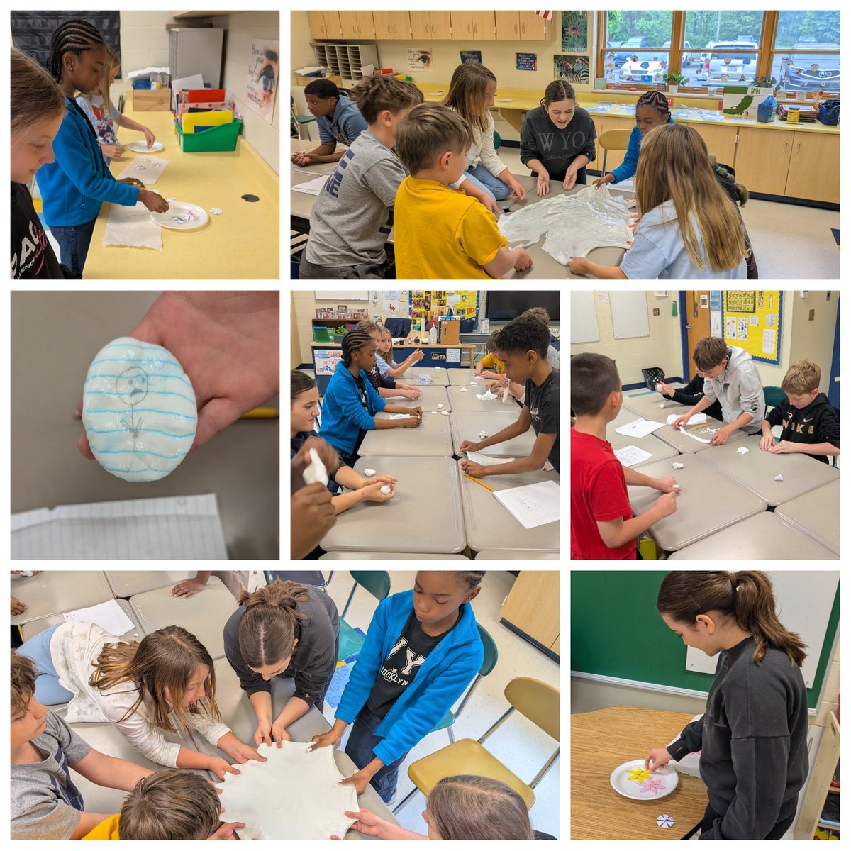 Paper flowers and flubber for the last few days together. 🙂. <a href="/HDISchool/">Defer Intermediate School</a>