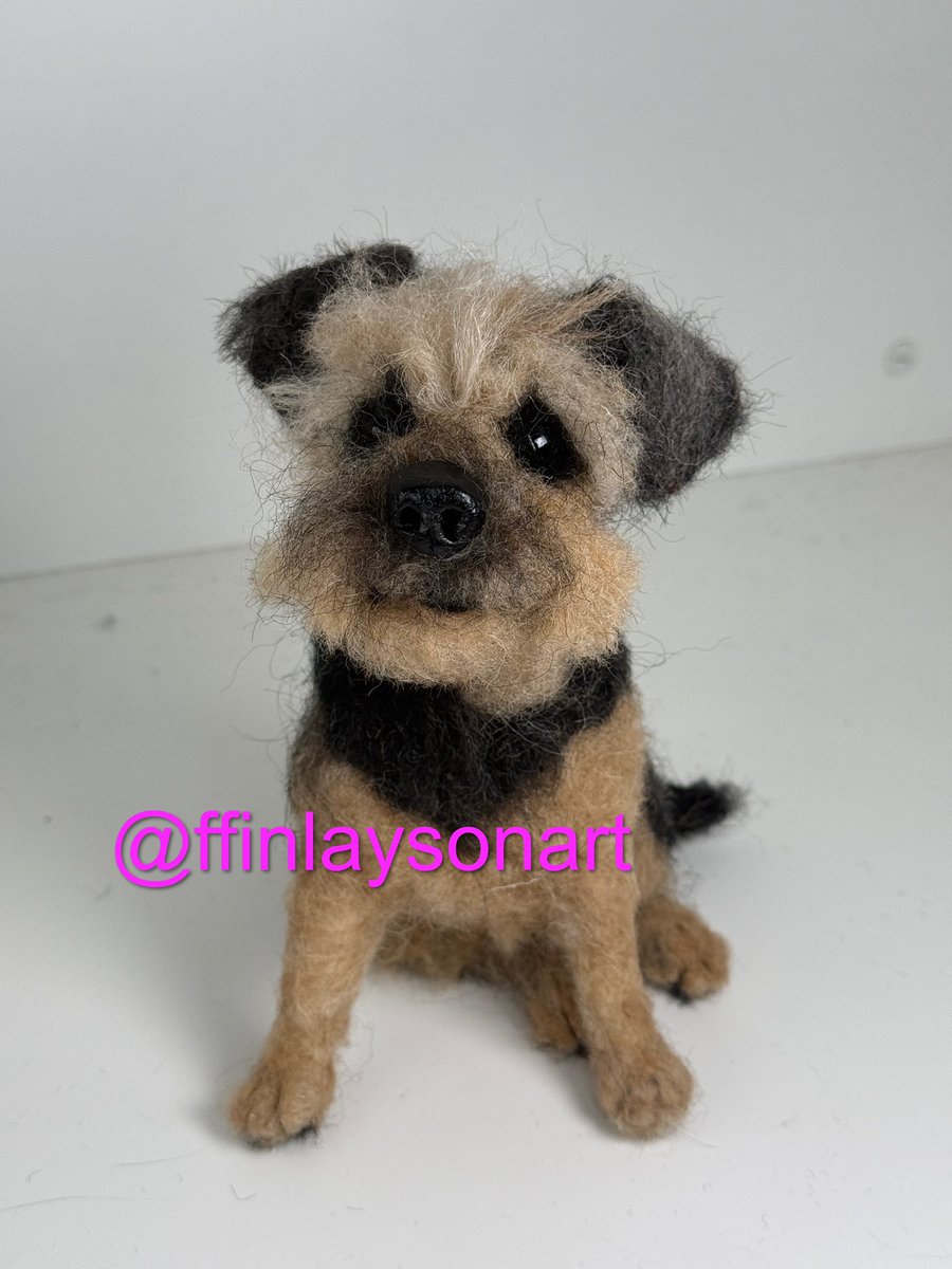 A needle felted border Terrier portrait