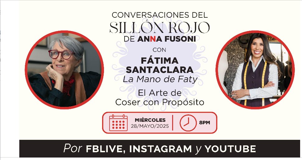 Hoy en el Sillón Rojo estaré con Fátima Santaclara para hablar de costura, sastrería y el arte de coser. ¡Acompáñanos!

facebook.com/share/19cFq8YC…