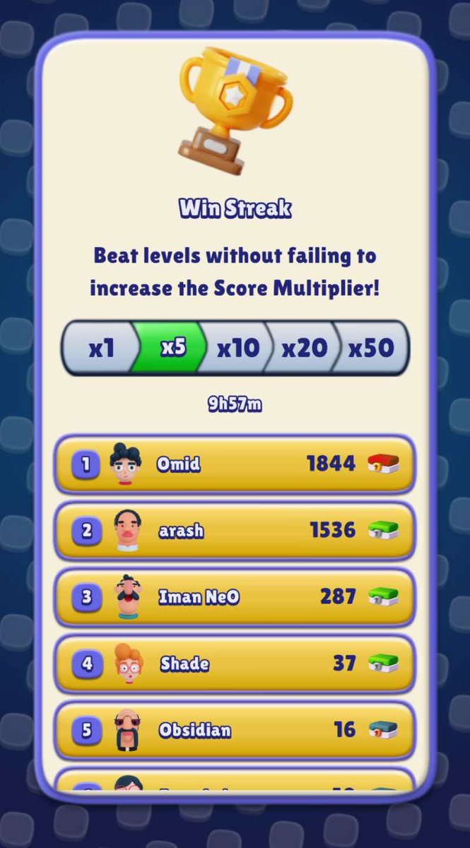 امروز از چندتا از رفقای خوبم خواستم بازیم رو یه نصب کنند و ...
بقیه رفقا رو اینجا نتونستم پیدا کنم 😍

<a href="/omid3098/">Omid Saadat 🪔</a> 
<a href="/_______Arash/">Arash آرش</a>
<a href="/imaN__NeO/">imaN NeO</a>