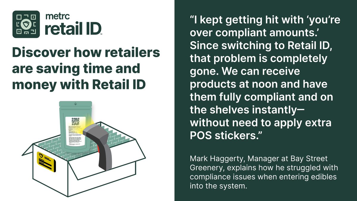 Running a dispensary is more than just stocking shelves. Discover how Metrc’s Retail ID is helping retailers reduce time spent on manual tasks, cut costs, and improve compliance - up to 2,000 hours and $25K annually.

Read more: metrc.com/how-retail-id-…