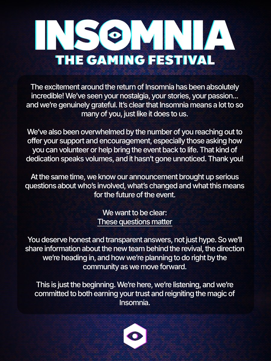 IGFestUK's tweet image. New team. New chapter. Same love for Insomnia