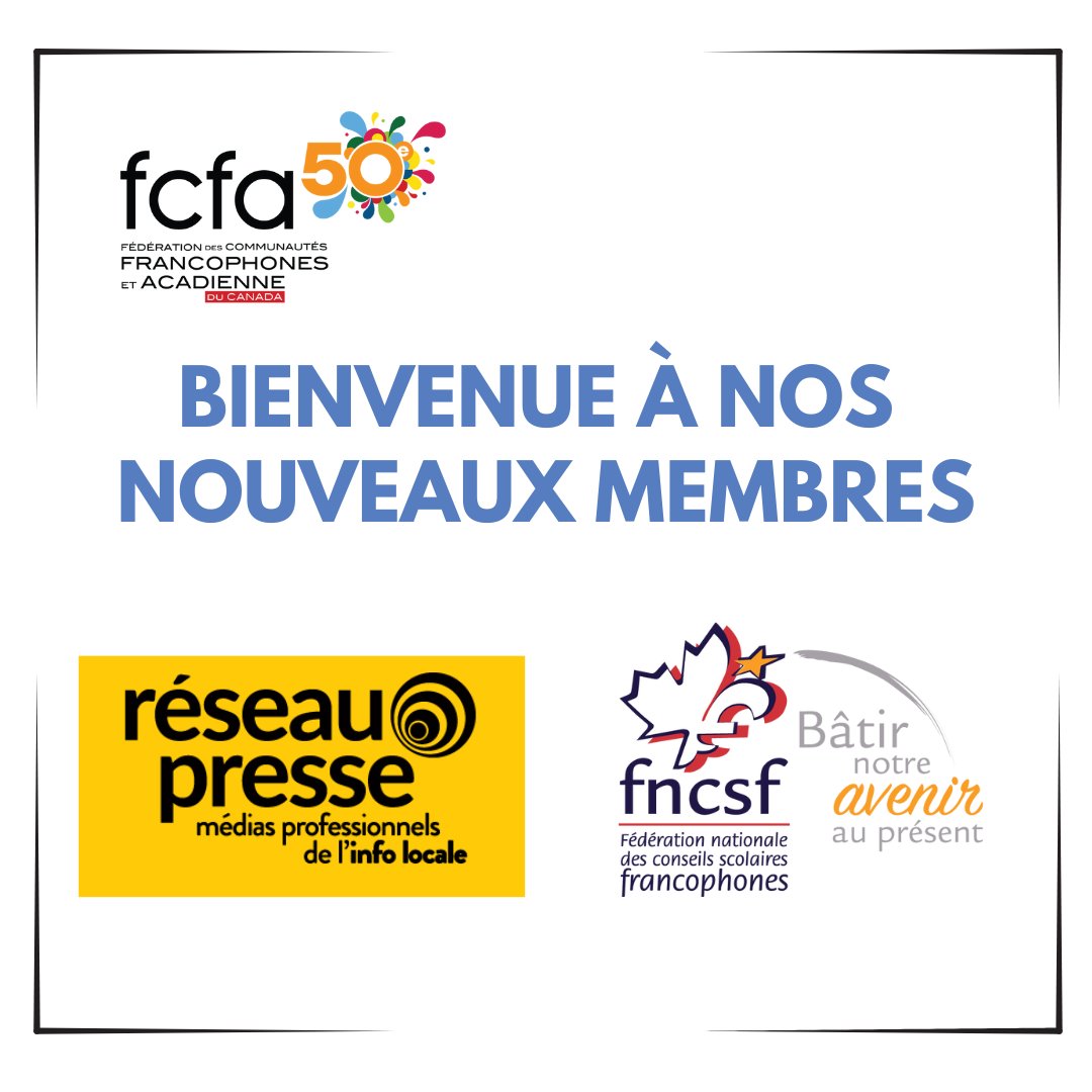 La FCFA est très fière d'annoncer l'adhésion de deux nouveaux membres : Réseau Presse et la <a href="/FNCSF/">FNCSF</a>. Cela porte à 25 le nombre de membres de la FCFA et augmente substantiellement la portée de notre force collective. fcfa.ca/reseau-presse-… #frcan