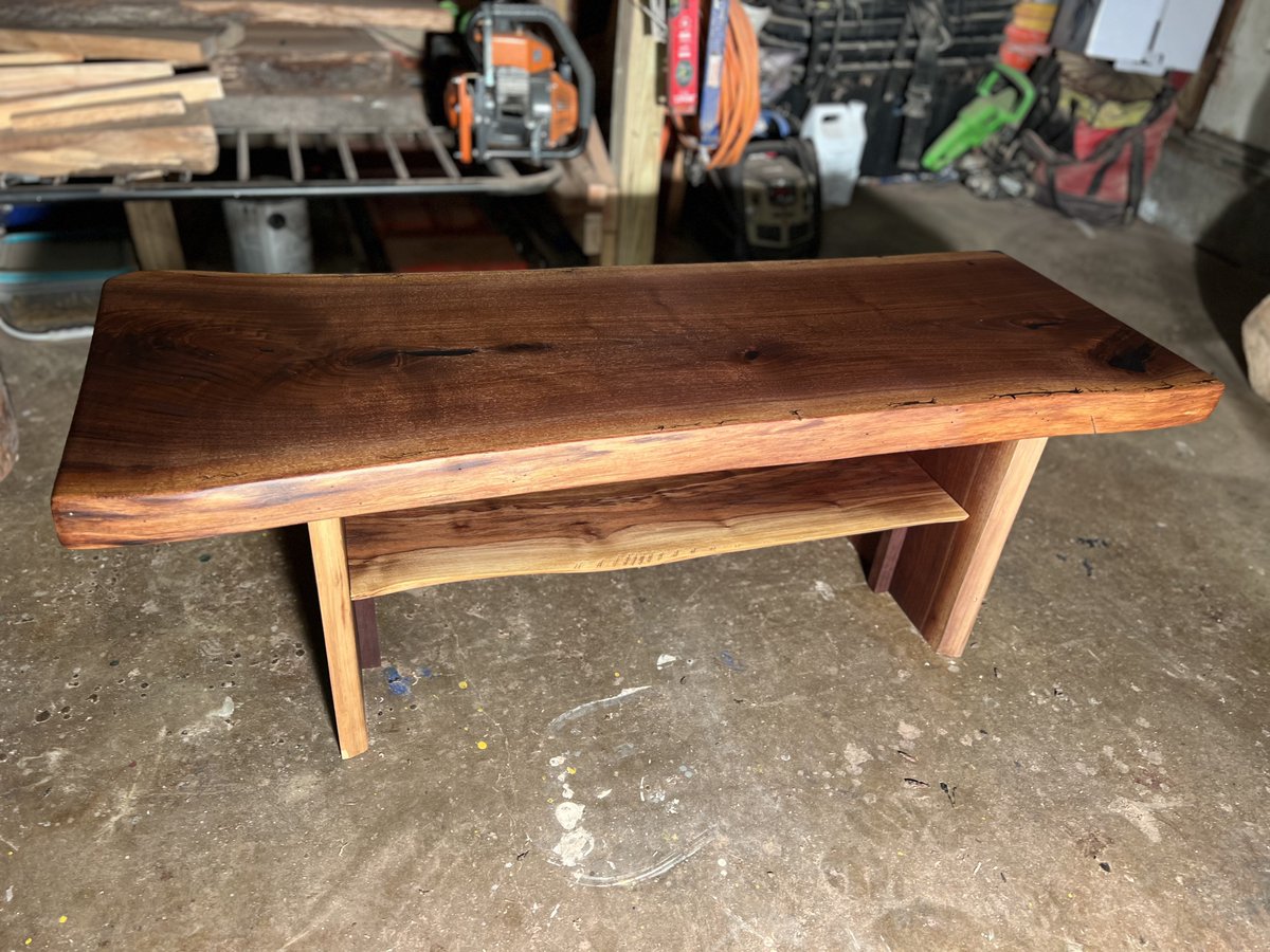 Hey guys! Did you know we started making tables? 

This is our newest one, 👇🏼 made from black walnut with live edge. 

DM me if you’re interested!!