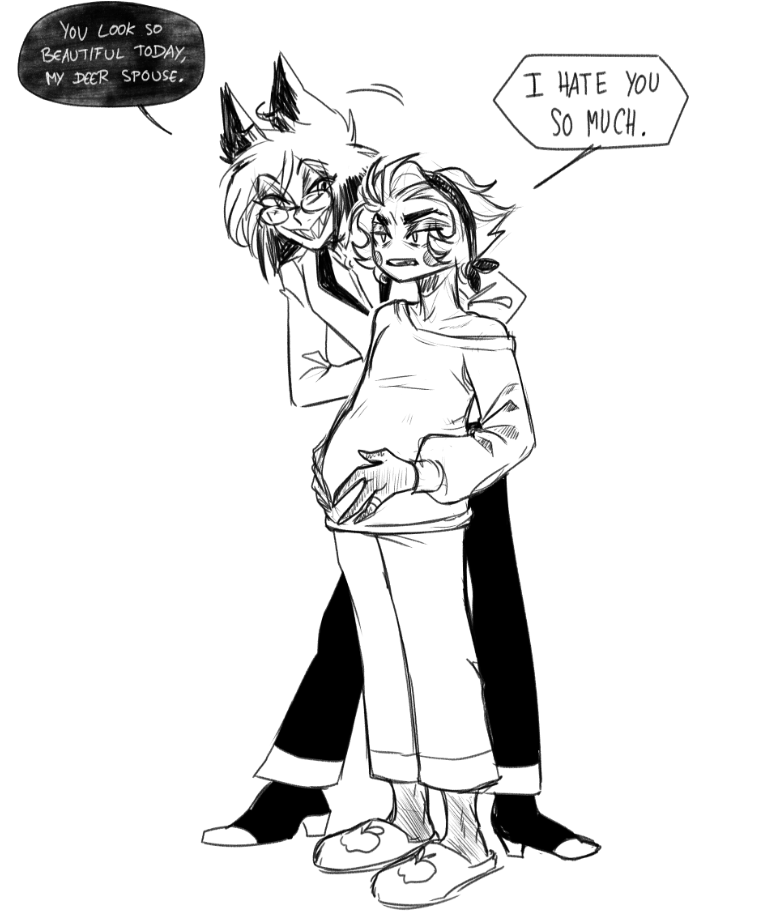 CuervoSolsticio's tweet photo. Lucifer is this 🤏 close to losing it

#radioapple   
(very pregnant Lucifer from the very amazing AU our spanish discord server is cooking incredibly hard) https://t.co/DvMme7suh0