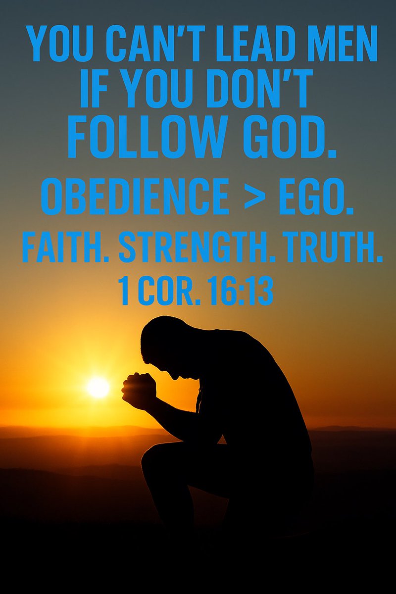 SavingMANkind's tweet photo. “Before you can lead men, you must learn to follow God.”

The foundation of masculine strength isn’t ego.
It’s obedience.

We’re exposing the enemy’s lies and we’re building warriors of faith, discipline, and truth.

This is Saving MANkind. #SavingMANkind #GodFirst #WarriorOfGod https://t.co/dcQqVBeNoq